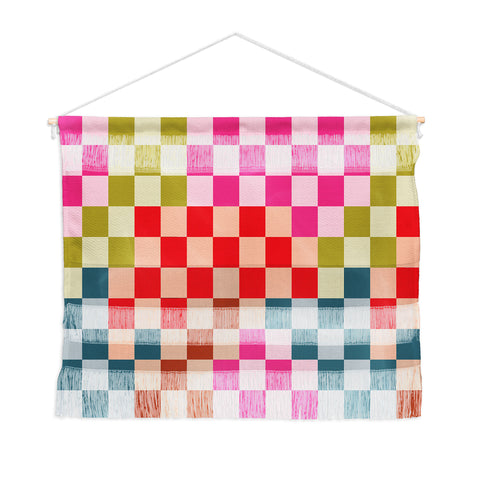 Camilla Foss Gingham Multicolors Wall Hanging Landscape