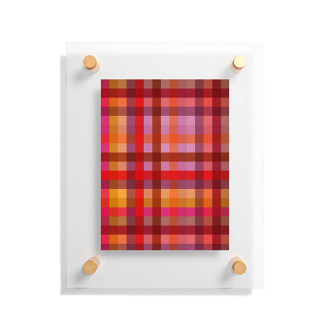 Camilla Foss Gingham Red Floating Acrylic Print