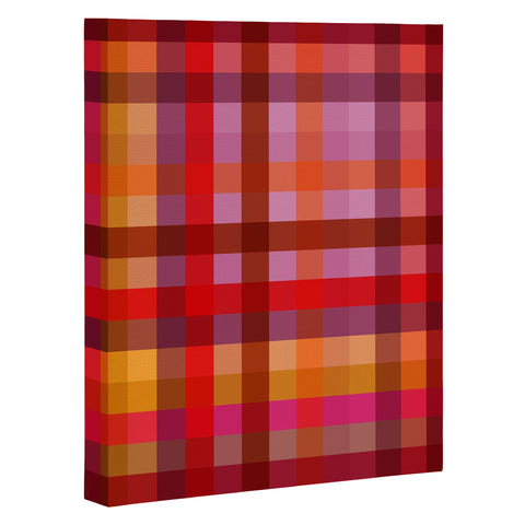 Camilla Foss Gingham Red Art Canvas