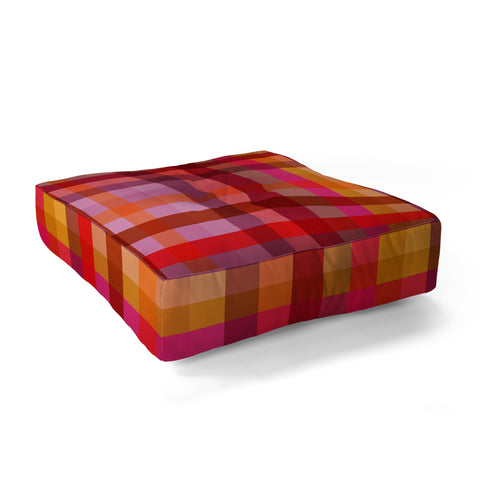 Camilla Foss Gingham Red Floor Pillow Square