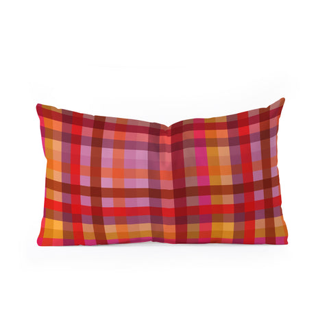 Camilla Foss Gingham Red Oblong Throw Pillow