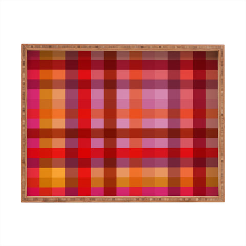 Camilla Foss Gingham Red Rectangular Tray