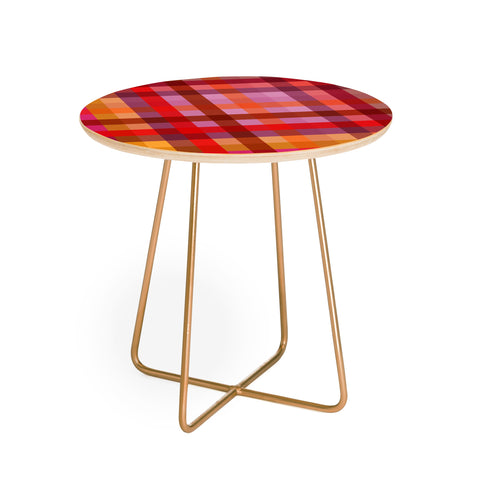 Camilla Foss Gingham Red Round Side Table