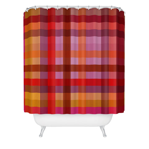 Camilla Foss Gingham Red Shower Curtain
