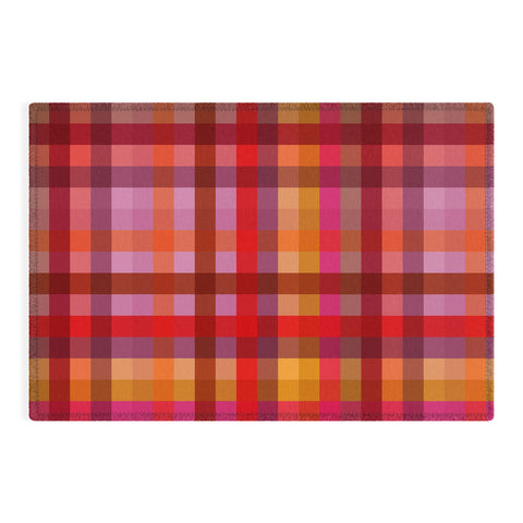 Camilla Foss Gingham Red Outdoor Rug