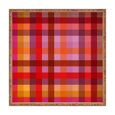 Camilla Foss Gingham Red Square Tray