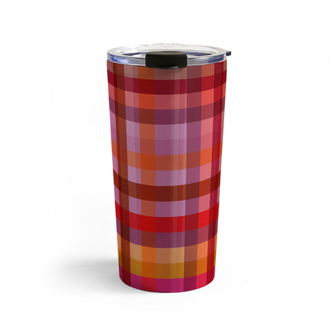 Camilla Foss Gingham Red Travel Mug