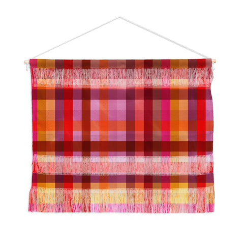 Camilla Foss Gingham Red Wall Hanging Landscape