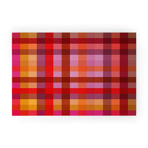 Camilla Foss Gingham Red Welcome Mat