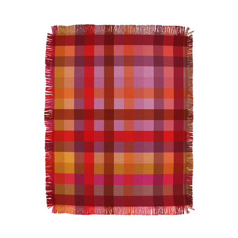 Camilla Foss Gingham Red Throw Blanket