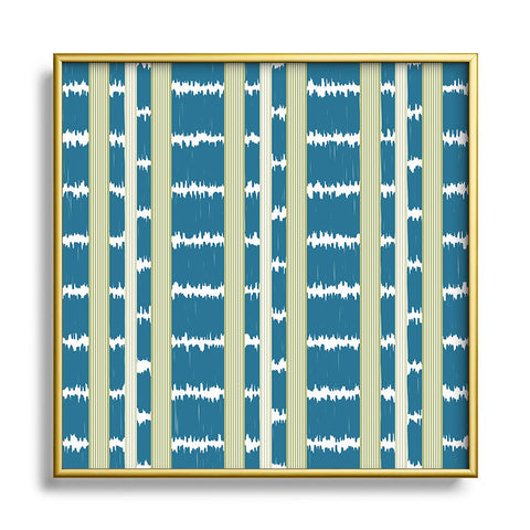 Camilla Foss Ikat Stripes Square Metal Framed Art Print