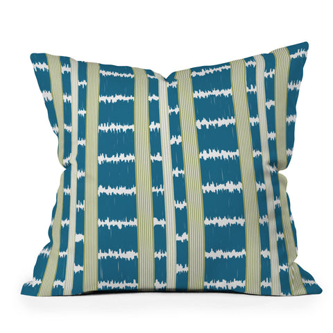 Camilla Foss Ikat Stripes Outdoor Throw Pillow
