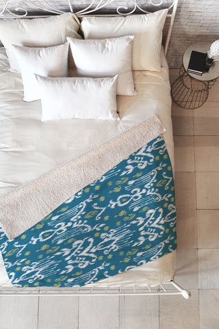 Camilla Foss Inspired by ikat Fleece Throw Blanket