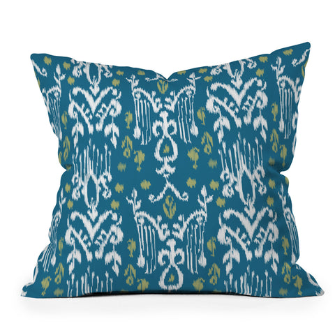 Camilla Foss Inspired by ikat Outdoor Throw Pillow