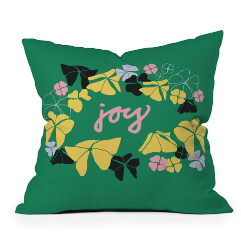 Camilla Foss Joy Green Foliage Outdoor Throw Pillow