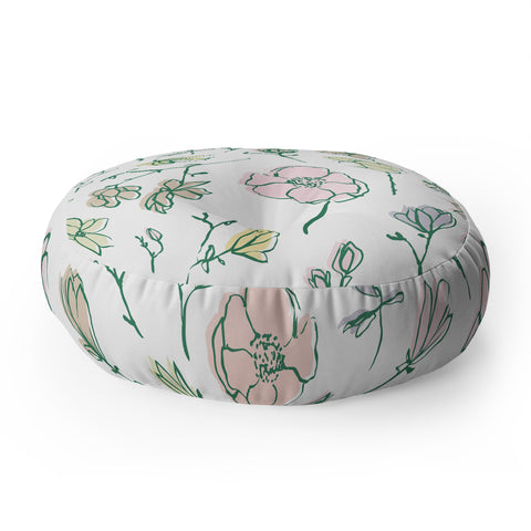 Camilla Foss Magnolias Floor Pillow Round