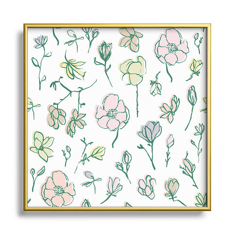 Camilla Foss Magnolias Square Metal Framed Art Print