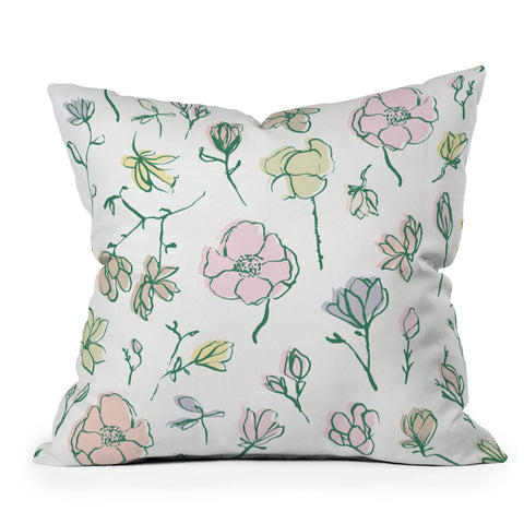 Camilla Foss Magnolias Outdoor Throw Pillow