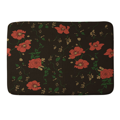Camilla Foss Midnight Flourish Memory Foam Bath Mat