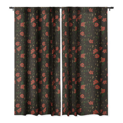 Camilla Foss Midnight Flourish Blackout Window Curtain