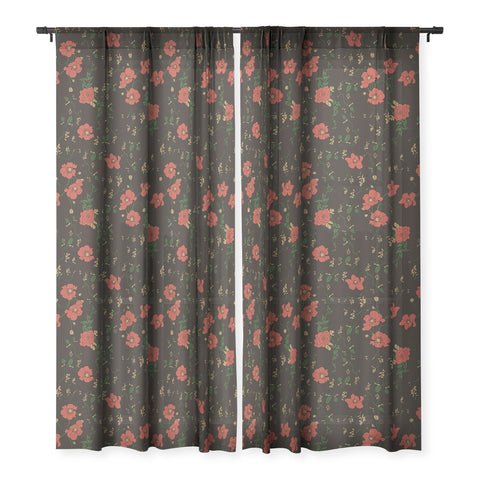 Camilla Foss Midnight Flourish Sheer Window Curtain