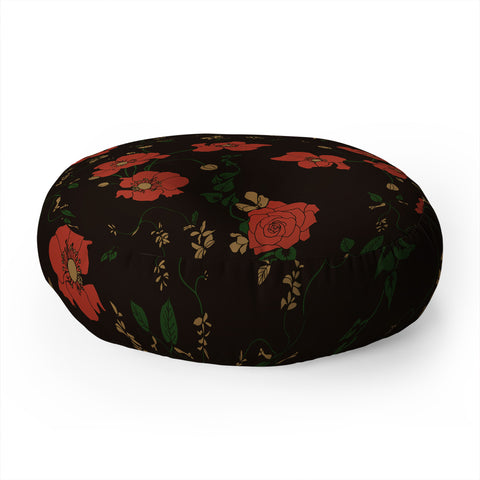 Camilla Foss Midnight Flourish Floor Pillow Round