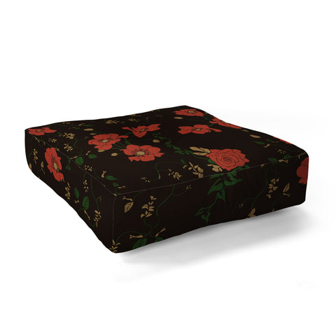 Camilla Foss Midnight Flourish Floor Pillow Square