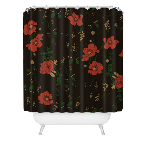 Camilla Foss Midnight Flourish Shower Curtain