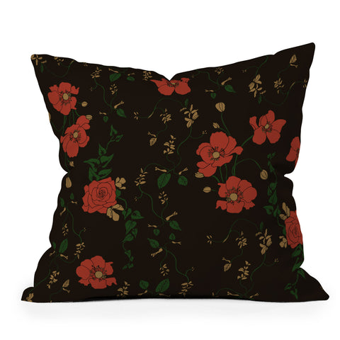 Camilla Foss Midnight Flourish Throw Pillow