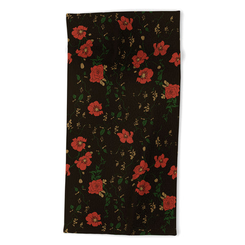 Camilla Foss Midnight Flourish Beach Towel