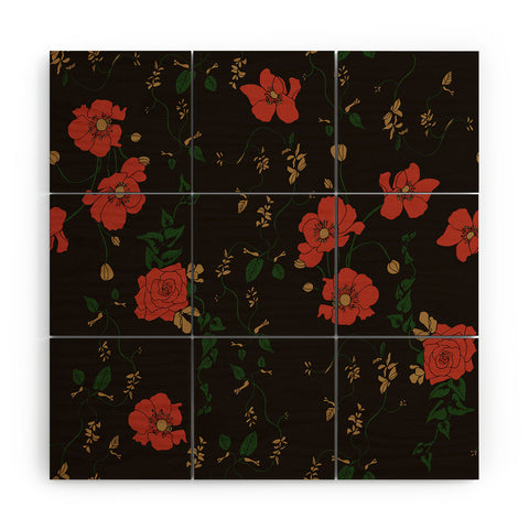 Camilla Foss Midnight Flourish Wood Wall Mural