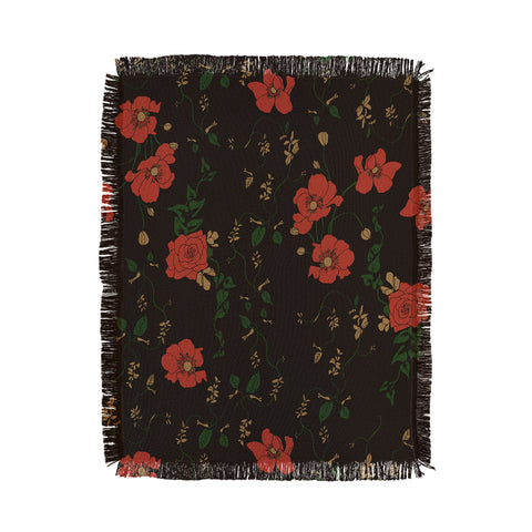 Camilla Foss Midnight Flourish Throw Blanket