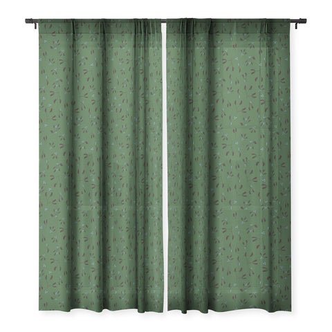 Camilla Foss Midnight Mistletoe Sheer Window Curtain
