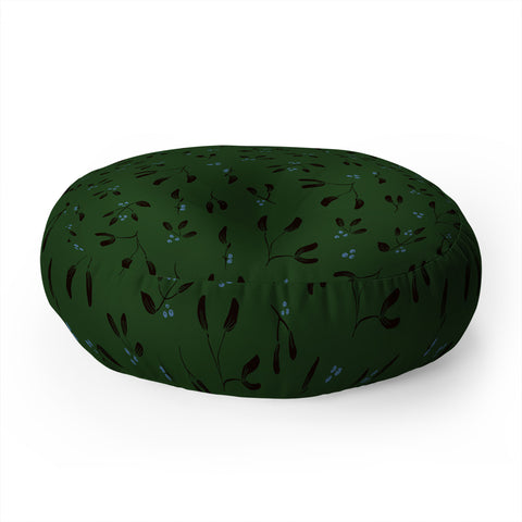 Camilla Foss Midnight Mistletoe Floor Pillow Round