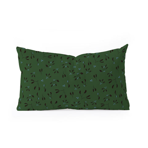 Camilla Foss Midnight Mistletoe Oblong Throw Pillow