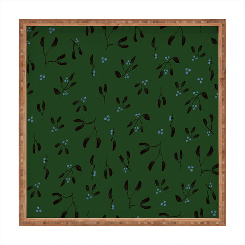 Camilla Foss Midnight Mistletoe Square Tray