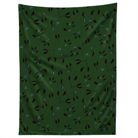 Camilla Foss Midnight Mistletoe Tapestry