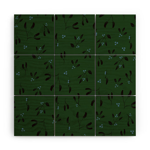 Camilla Foss Midnight Mistletoe Wood Wall Mural