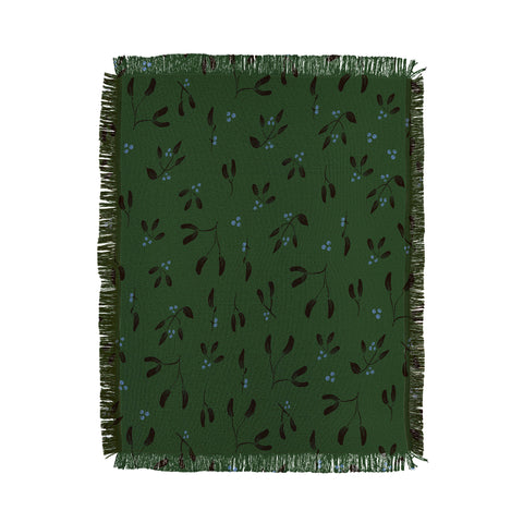 Camilla Foss Midnight Mistletoe Throw Blanket