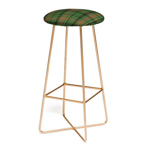 Camilla Foss Midnight Plaid Green Bar Stool