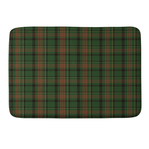 Camilla Foss Midnight Plaid Green Memory Foam Bath Mat