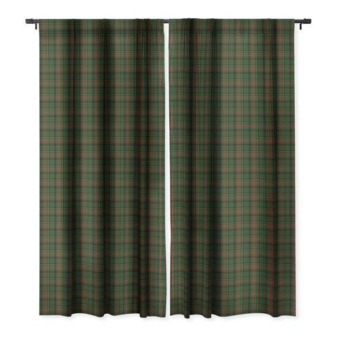 Camilla Foss Midnight Plaid Green Blackout Window Curtain