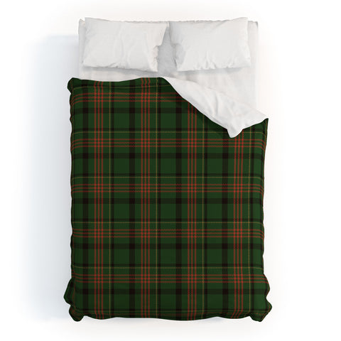Camilla Foss Midnight Plaid Green Duvet Cover