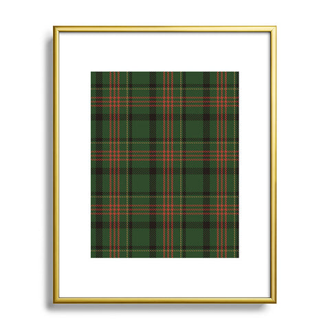 Camilla Foss Midnight Plaid Green Metal Framed Art Print