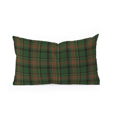 Camilla Foss Midnight Plaid Green Oblong Throw Pillow
