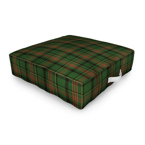 Camilla Foss Midnight Plaid Green Outdoor Floor Cushion