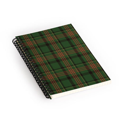 Camilla Foss Midnight Plaid Green Spiral Notebook