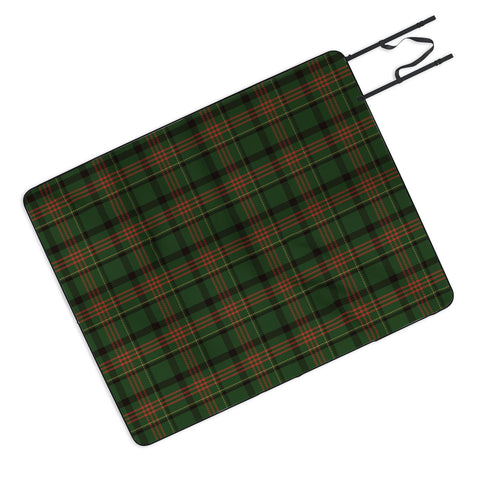 Camilla Foss Midnight Plaid Green Picnic Blanket
