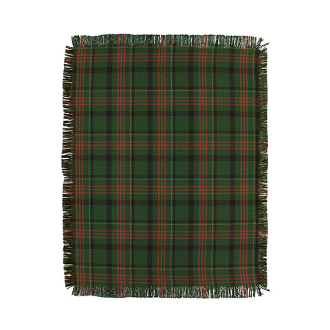 Camilla Foss Midnight Plaid Green Throw Blanket