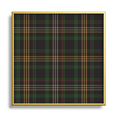 Camilla Foss Midnight Plaid Square Metal Framed Art Print